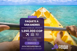 Paquete turístico a San Andrés desde Medellín por 4 días y 3 noches, con vuelo directo Avianca y alojamiento Decameron San Luis All Inclusive, desde $1.350.000 COP por persona.